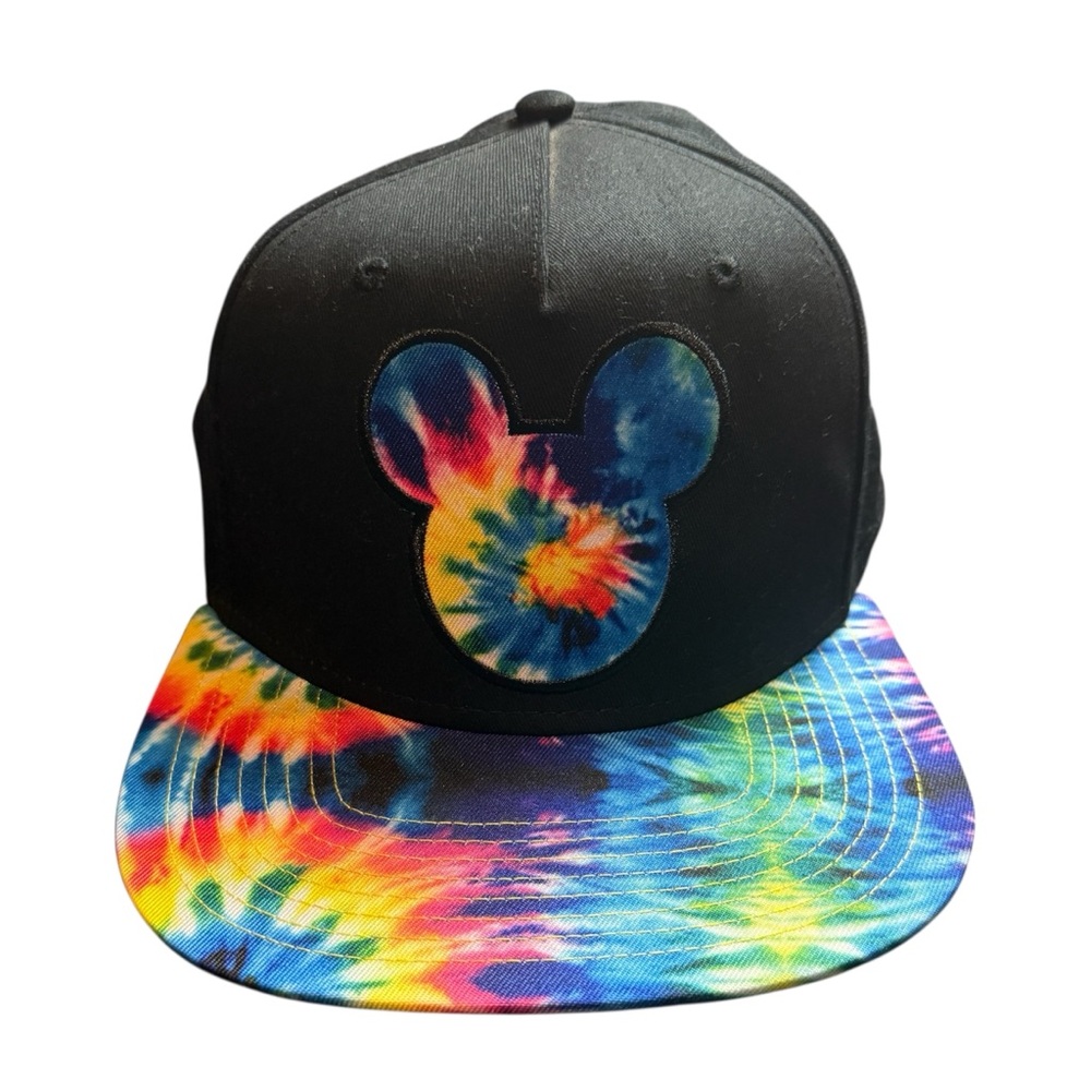 Disney x Neff Mickey Mouse Tie Dye Snapback Hat Black Cap OS